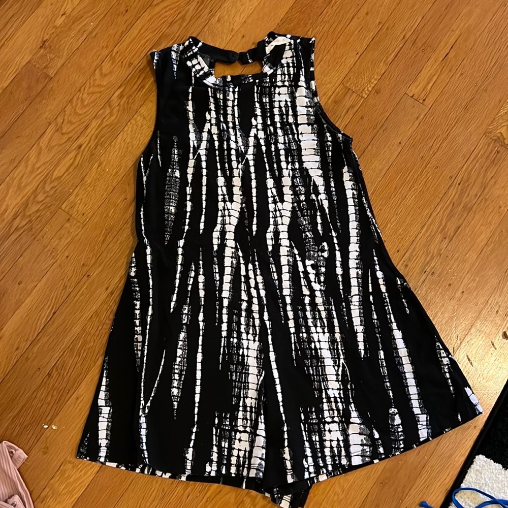 Black and White Tank romper, size small
